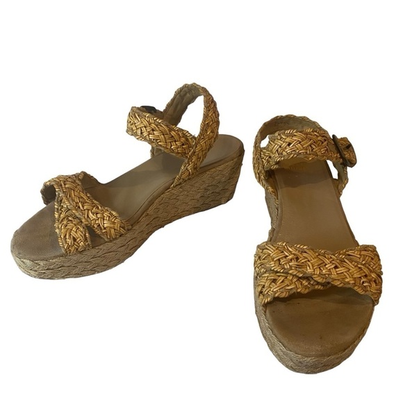 Stuart Weitzman Oncross Wedge Espadrille Sandal Size 9 - Picture 3 of 14